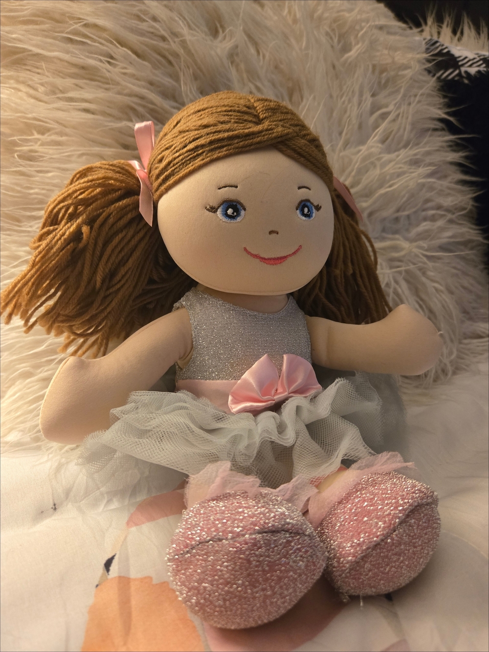 Butterflies Collection Sarah Ballerina Doll Rag Pink Gray 2011 Retired EUC - Picture 2 of 10